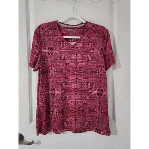 Reel Legends Freeline Womens Performance Clothing Pink T-Shirt Short Sleeve Sz L